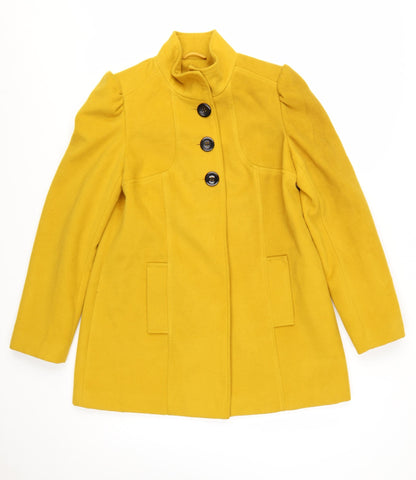 F&F Women's Yellow Mid-Length Button Overcoat Size 12