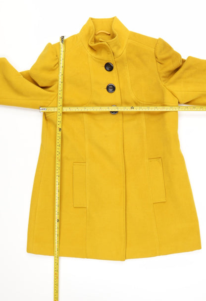 F&F Women's Yellow Mid-Length Button Overcoat Size 12