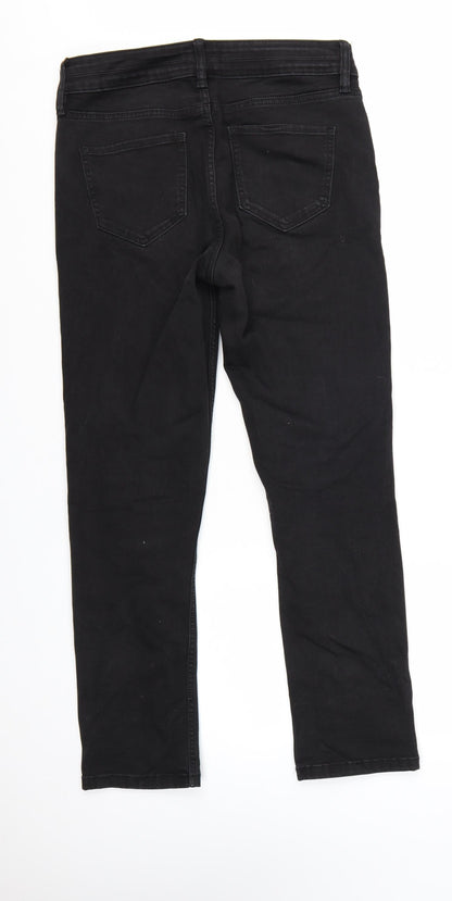 F&F Women Black Skinny Jeans UK 12 Mid Rise Stretch Denim