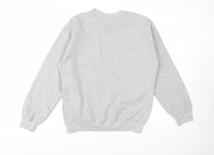 Pretty Little Thing Women Grey Pullover Sweatshirt Size S Logo Print