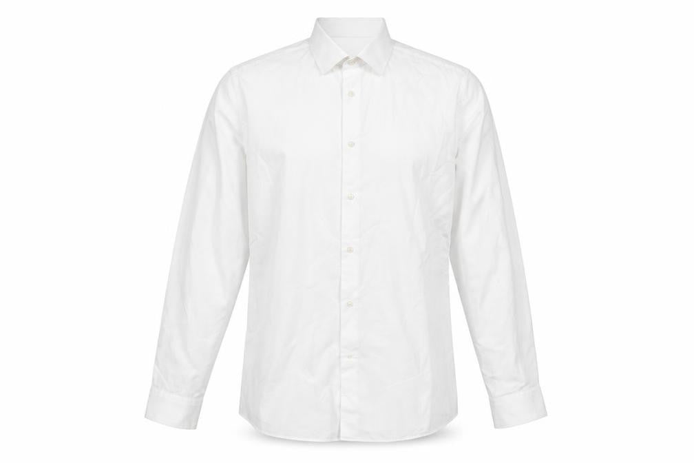 Next Men's White Regular Fit Long Sleeve Button-Up Shirt Size 17