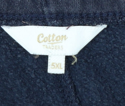 Cotton Traders Men's 5XL Navy Sweatpants Big & Tall Relaxed Fit