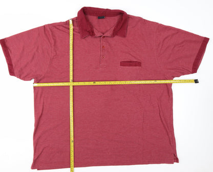 Pegasus Men’s Red 3XL Cotton Collared Short Sleeve Polo Shirt