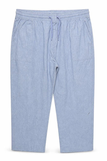 Cotton Traders Womens Blue 3XL Chambray Cropped Trousers