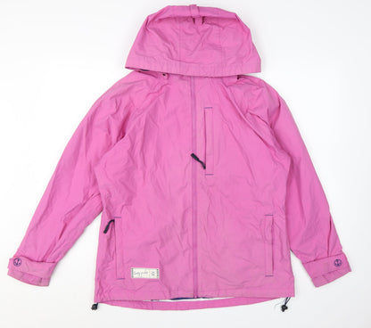 Lazy Jacks Women's Pink Hooded Rain Coat Jacket Size S