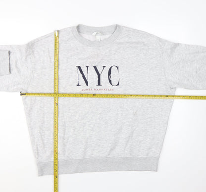 H&M Women's Grey NYC Lower Manhattan Pullover Sweatshirt Size 12