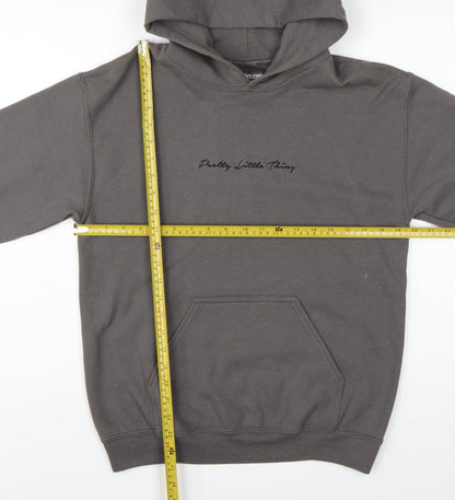 PrettyLittleThing Women's Grey Pullover Hoodie Size S Cotton Blend