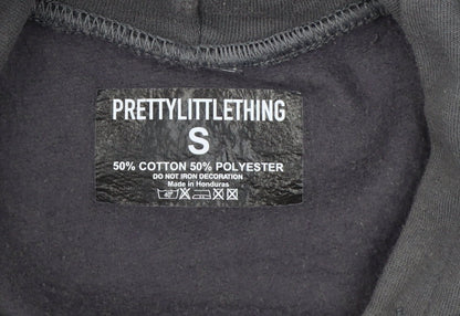 PrettyLittleThing Women's Grey Pullover Hoodie Size S Cotton Blend