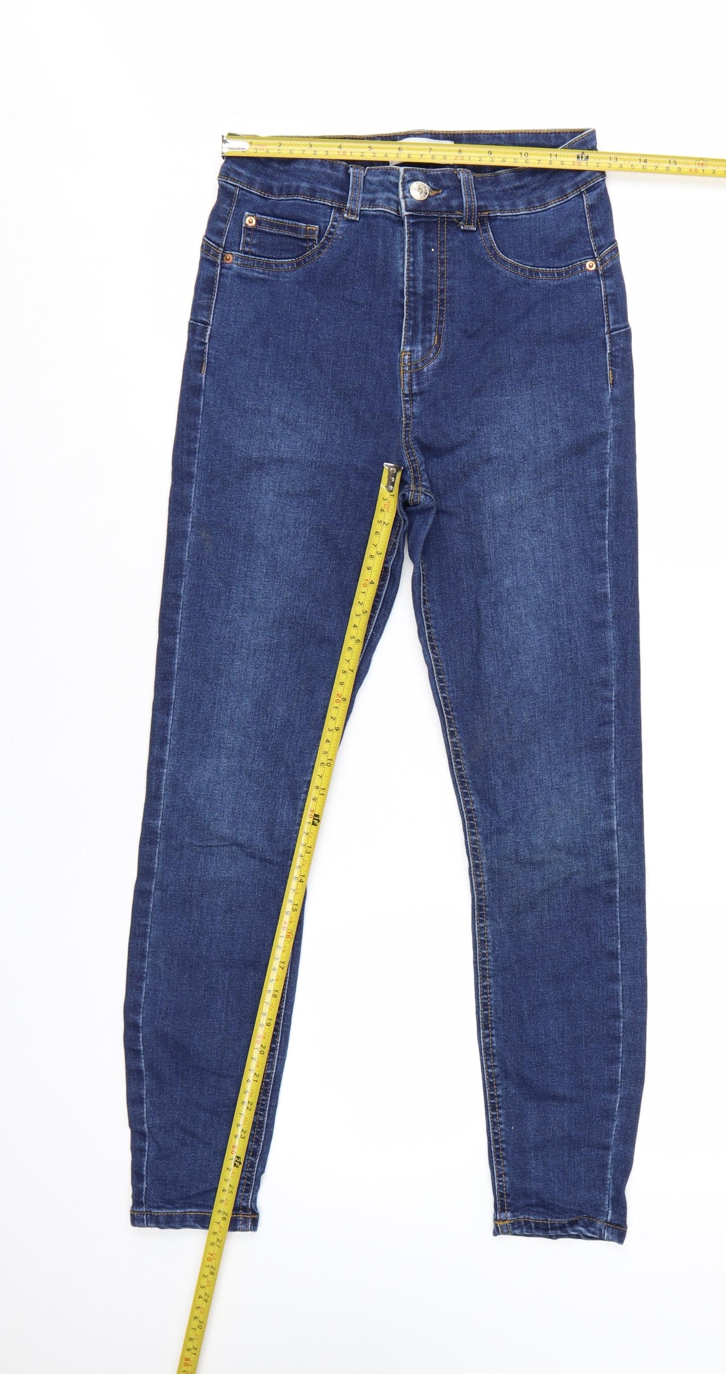 Primark Women Blue Skinny Jeans Size 10 Stretch Denim