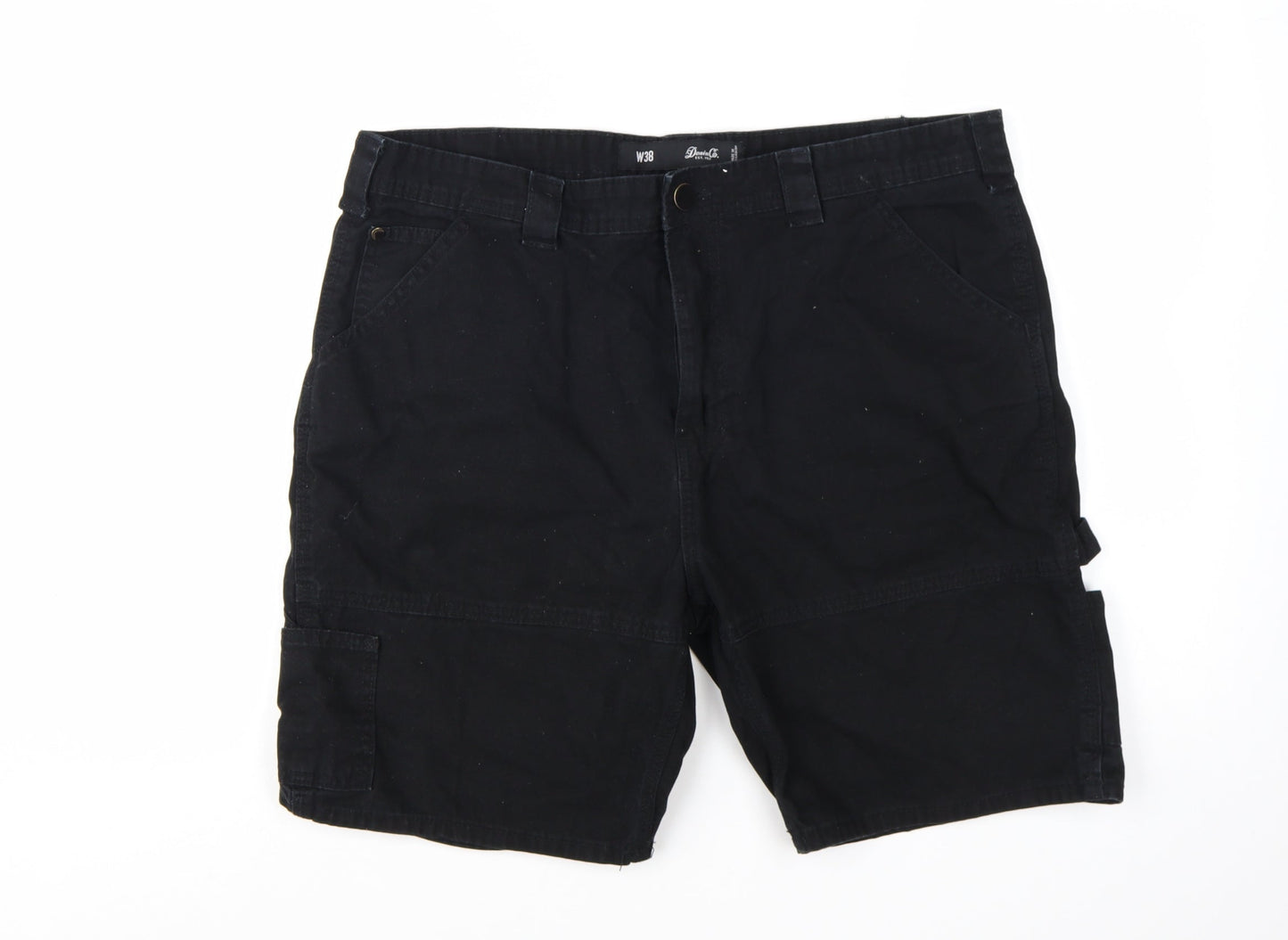 Denim Co. Men's Black Cargo Shorts Size L W38 Cotton Workwear