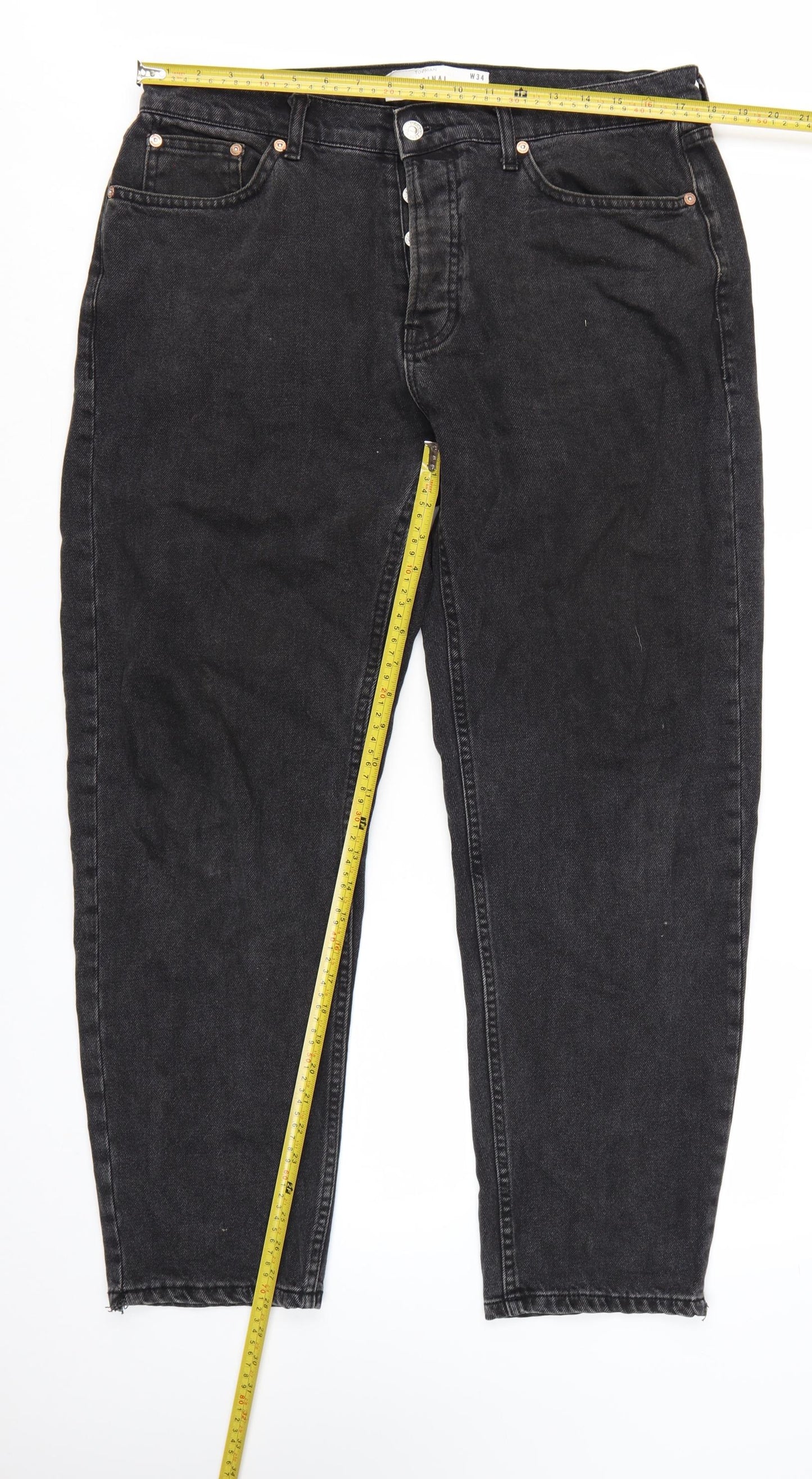 Topman Men's Black Original Tapered Jeans W34 L32 Denim