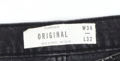 Topman Men's Black Original Tapered Jeans W34 L32 Denim