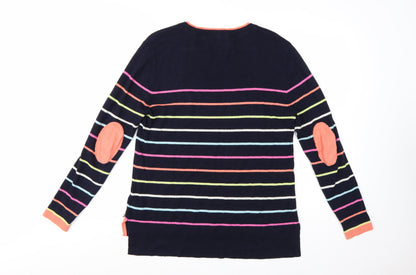 White Stuff Womens Multicoloured Stripe Merino Cotton Jumper UK 14