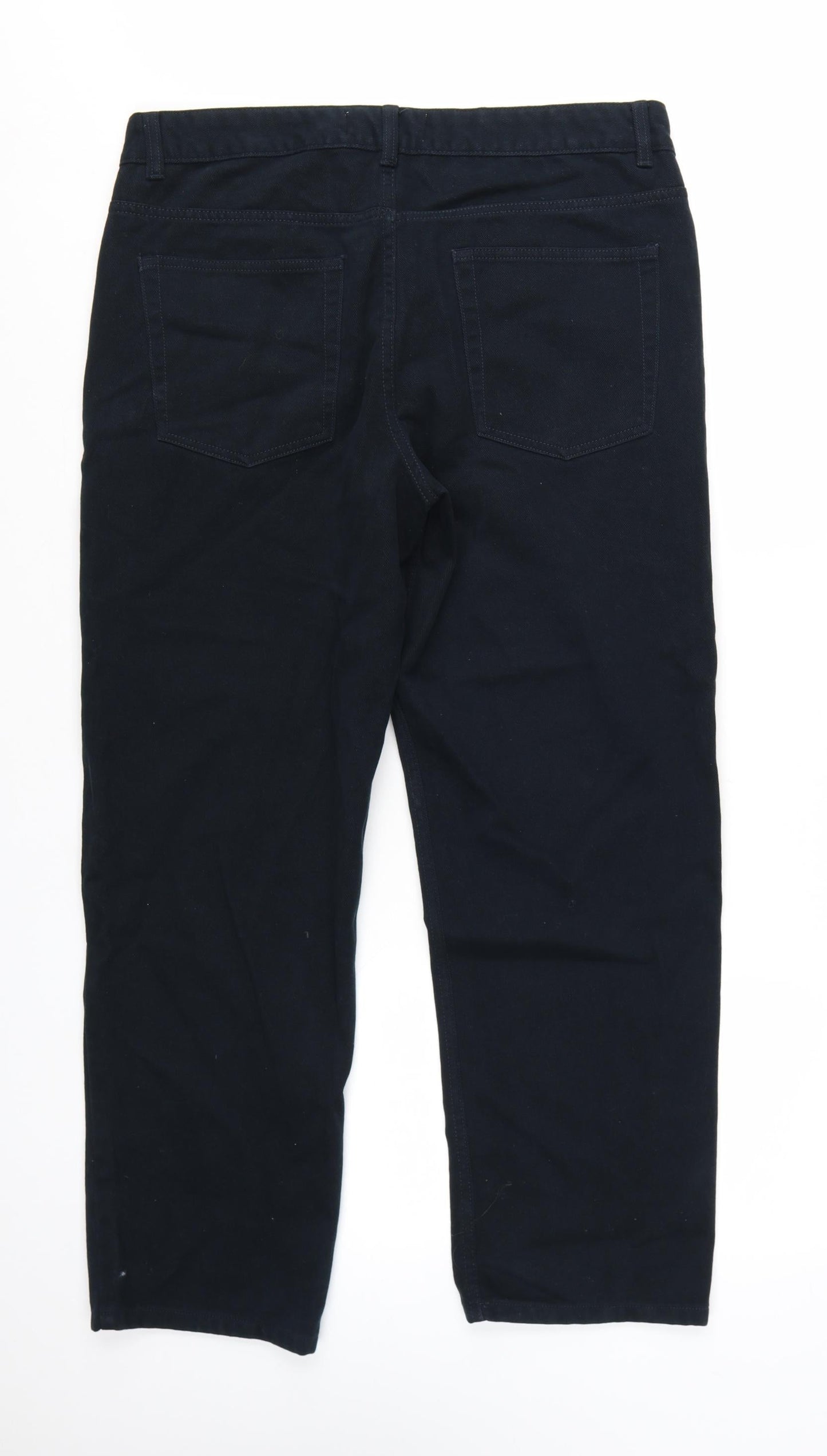 Next Men's Black Straight Fit Jeans 34S Cotton Denim