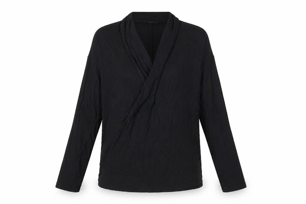 Next Women Black Jersey Wrap Long Sleeve Blouse Size 10