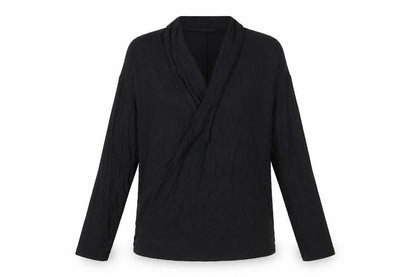 Next Women Black Jersey Wrap Long Sleeve Blouse Size 10