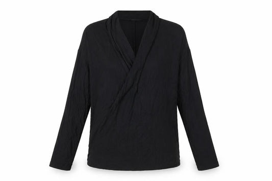 Next Women Black Jersey Wrap Long Sleeve Blouse Size 10