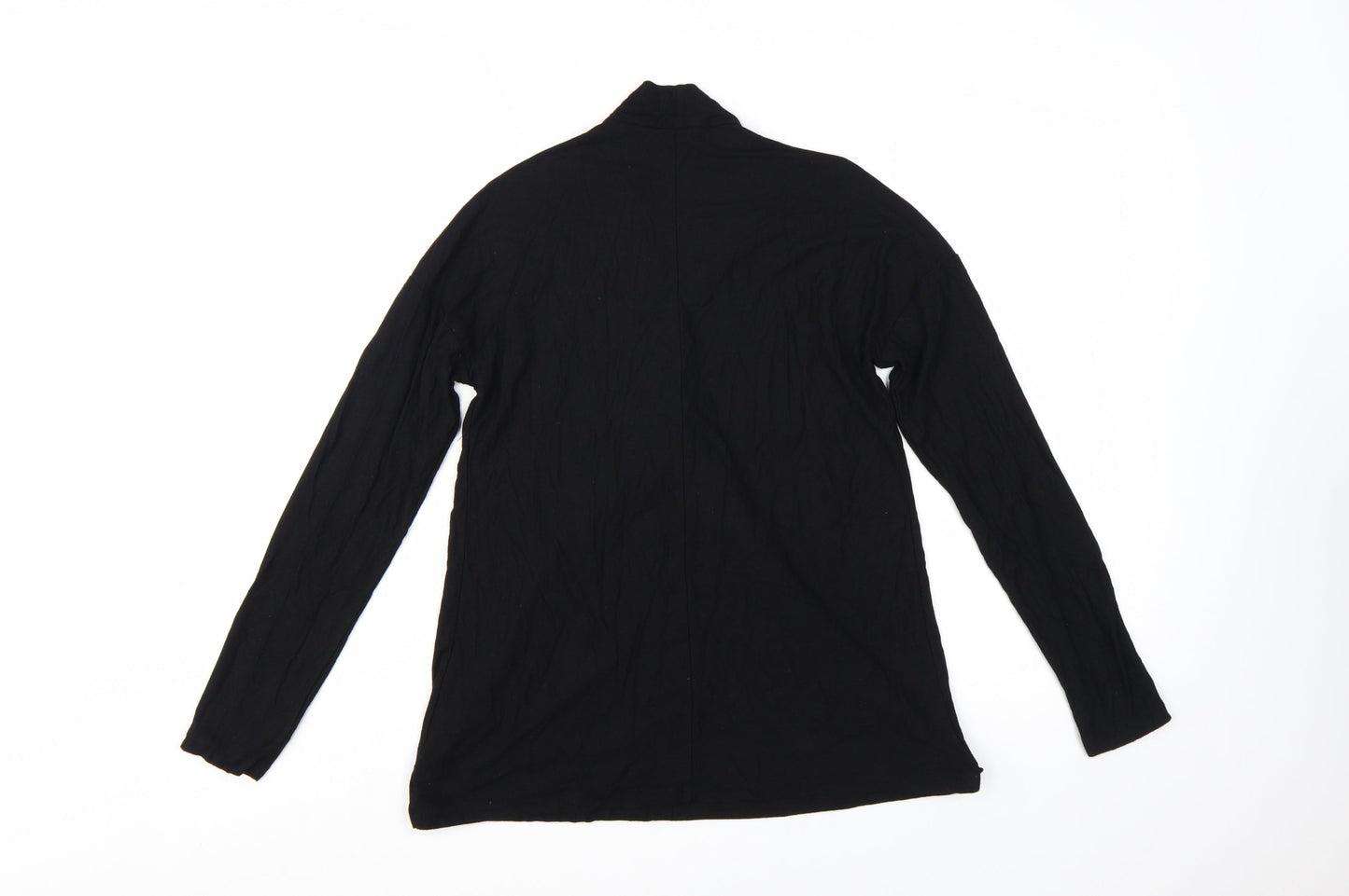 Next Women Black Jersey Wrap Long Sleeve Blouse Size 10