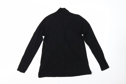 Next Women Black Jersey Wrap Long Sleeve Blouse Size 10