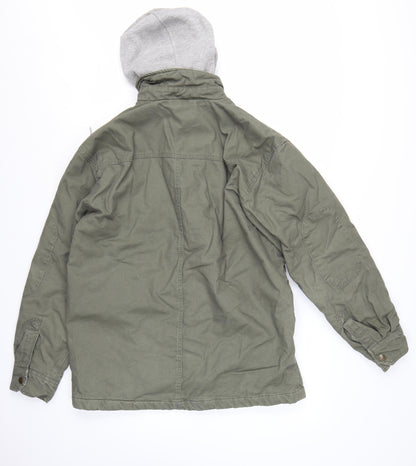Dickies Men's Green Cotton Hooded Military Jacket Size M