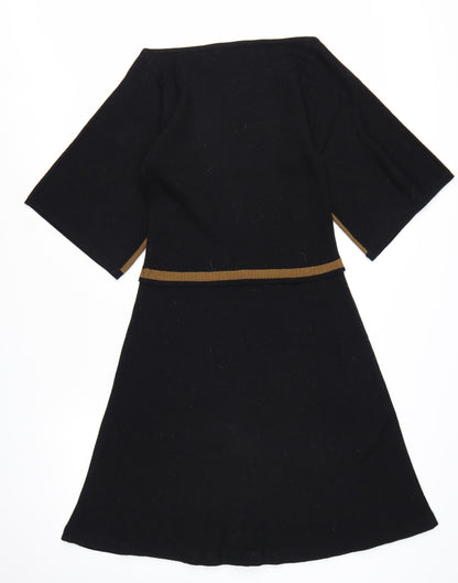Fever London Women’s Black Size 8 A-Line Knit Retro Dress
