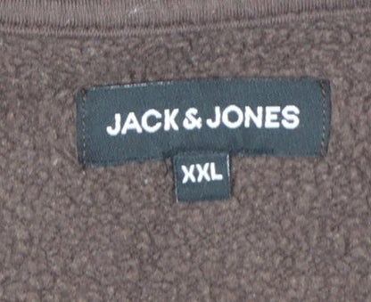 Jack & Jones Men’s Brown 2XL Crew Neck Pullover Sweatshirt