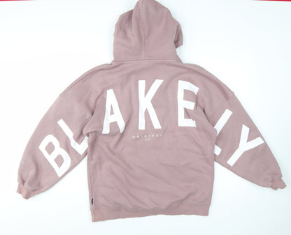 Blakely London Womens Mauve Hooded Pullover Hoodie Medium Cotton Blend