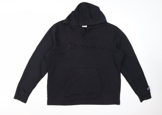 Champion Men's Black XL Pullover Hoodie with Embroidered Logo