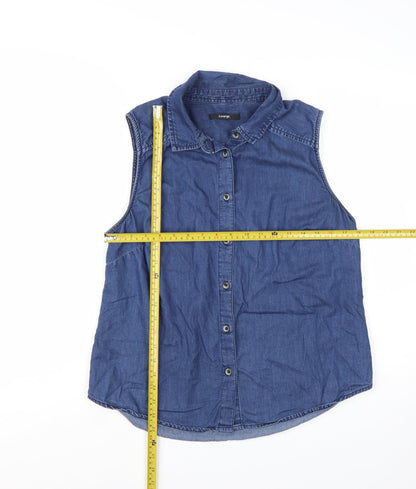 George Women’s Blue Denim Sleeveless Button-Up Shirt UK 14