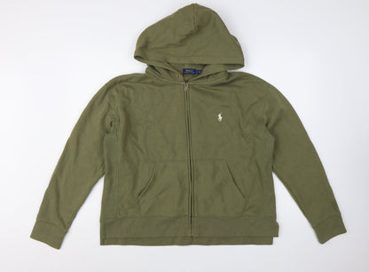 Polo Ralph Lauren Women’s Green Full Zip Hoodie Size L Cotton Blend