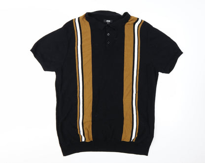 Jacamo Men's Black XL Short Sleeve Cotton Polo Jumper