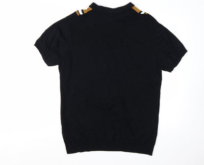 Jacamo Men's Black XL Short Sleeve Cotton Polo Jumper