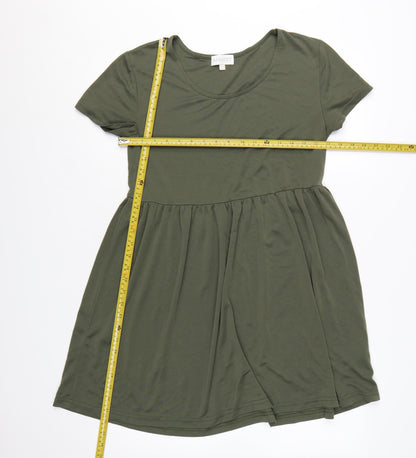 Apricot Women’s Green Skater Dress Size 10 Short Sleeve Casual