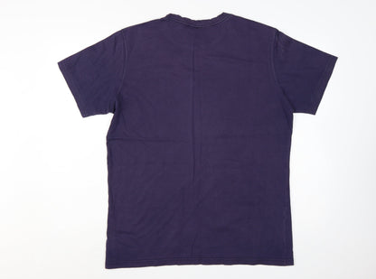 Animal Men's Purple Graphic Logo Regular Fit Cotton T-Shirt L