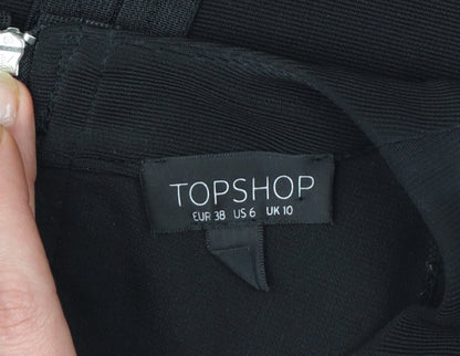 Topshop Women’s Black Cut Out Bodycon Mini Dress UK 10