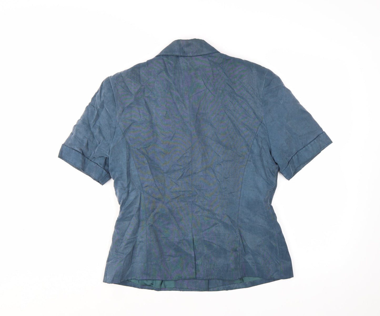 Monsoon Women Blue Short Sleeve Suit Jacket UK 12 Classic Lined