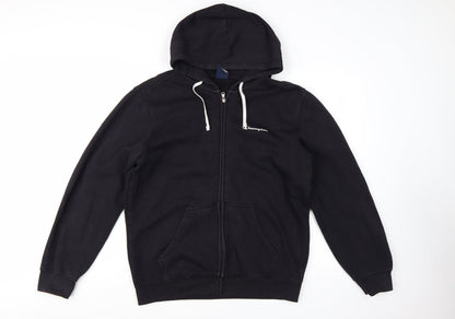Champion Men's Black Full Zip Hoodie Size L Fleece Sweatshirt