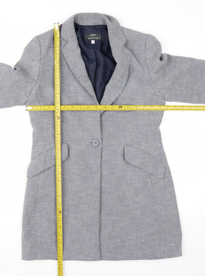 Marks and Spencer Women Grey Petite Single-Breasted Blazer Size 10