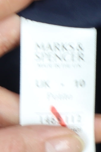 Marks and Spencer Women Grey Petite Single-Breasted Blazer Size 10
