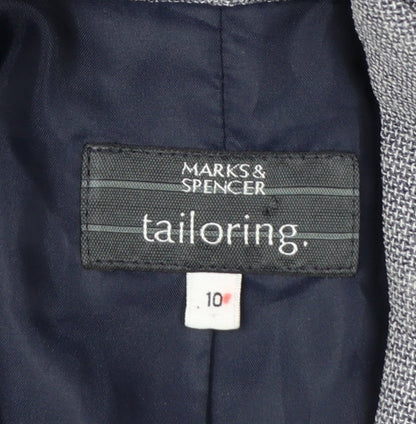 Marks and Spencer Women Grey Petite Single-Breasted Blazer Size 10