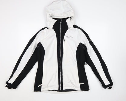 Nevica Women’s Black White Ski Jacket Size 10 Hooded Winter Coat