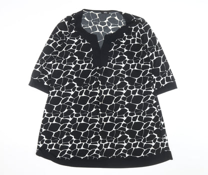 Marks and Spencer Women's Black Animal Print Shift Dress Size 22