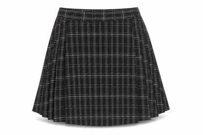 Boohoo Women's Black Check Pleated Mini Skirt Size 10