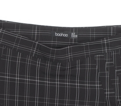 Boohoo Women's Black Check Pleated Mini Skirt Size 10