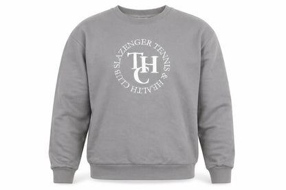 Slazenger Men’s Grey Crew Neck Pullover Sweatshirt S Sports Logo