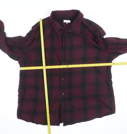 Red Herring Men's Red Black Plaid Flannel Shirt 2XL Regular Fit