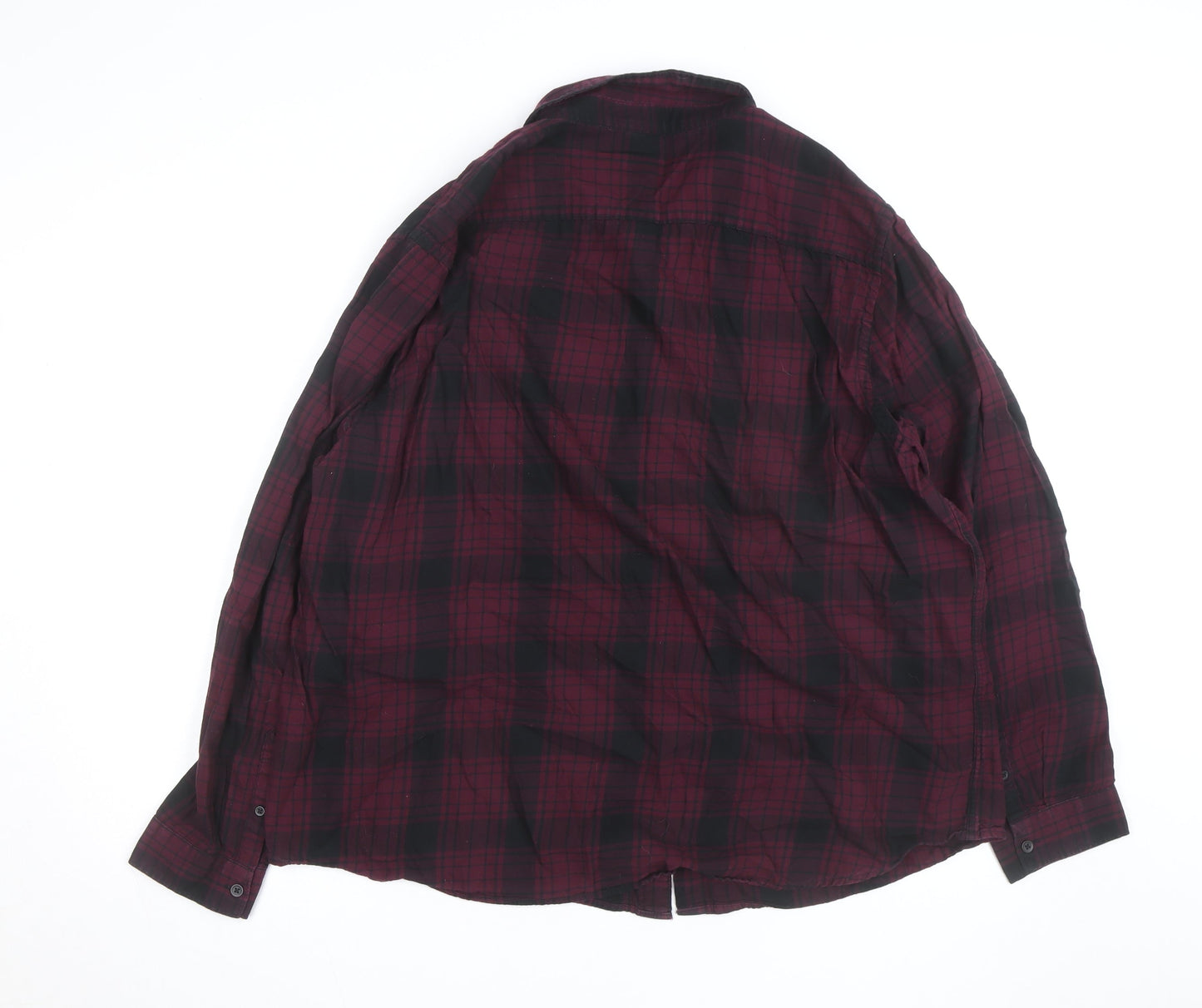 Red Herring Men's Red Black Plaid Flannel Shirt 2XL Regular Fit