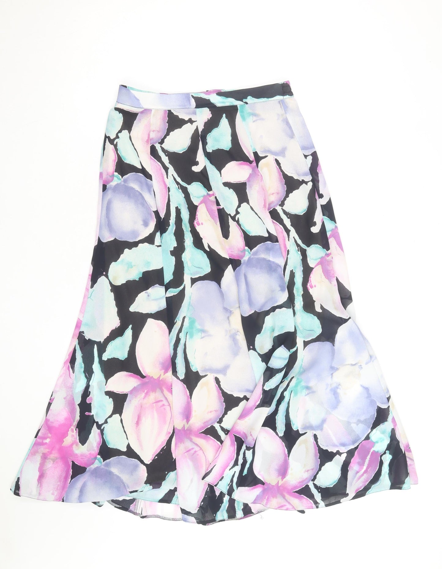 Jacques Vert Women's Multicoloured Floral Midi A-Line Skirt Size 12