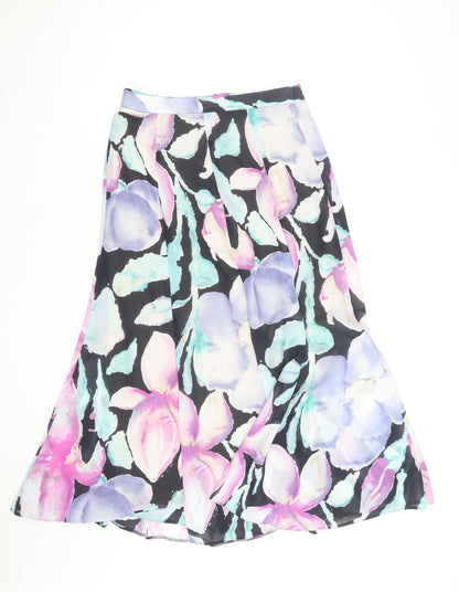 Jacques Vert Women's Multicoloured Floral Midi A-Line Skirt Size 12
