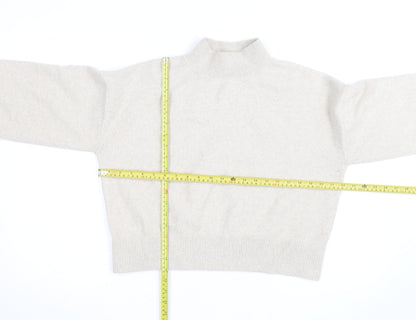 & Other Stories Women Beige Mock Neck Wool Blend Jumper Size M
